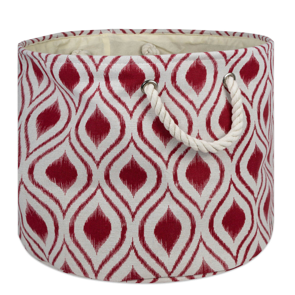 Polyester Bin Ikat Barn Red Round Large 15x16x16