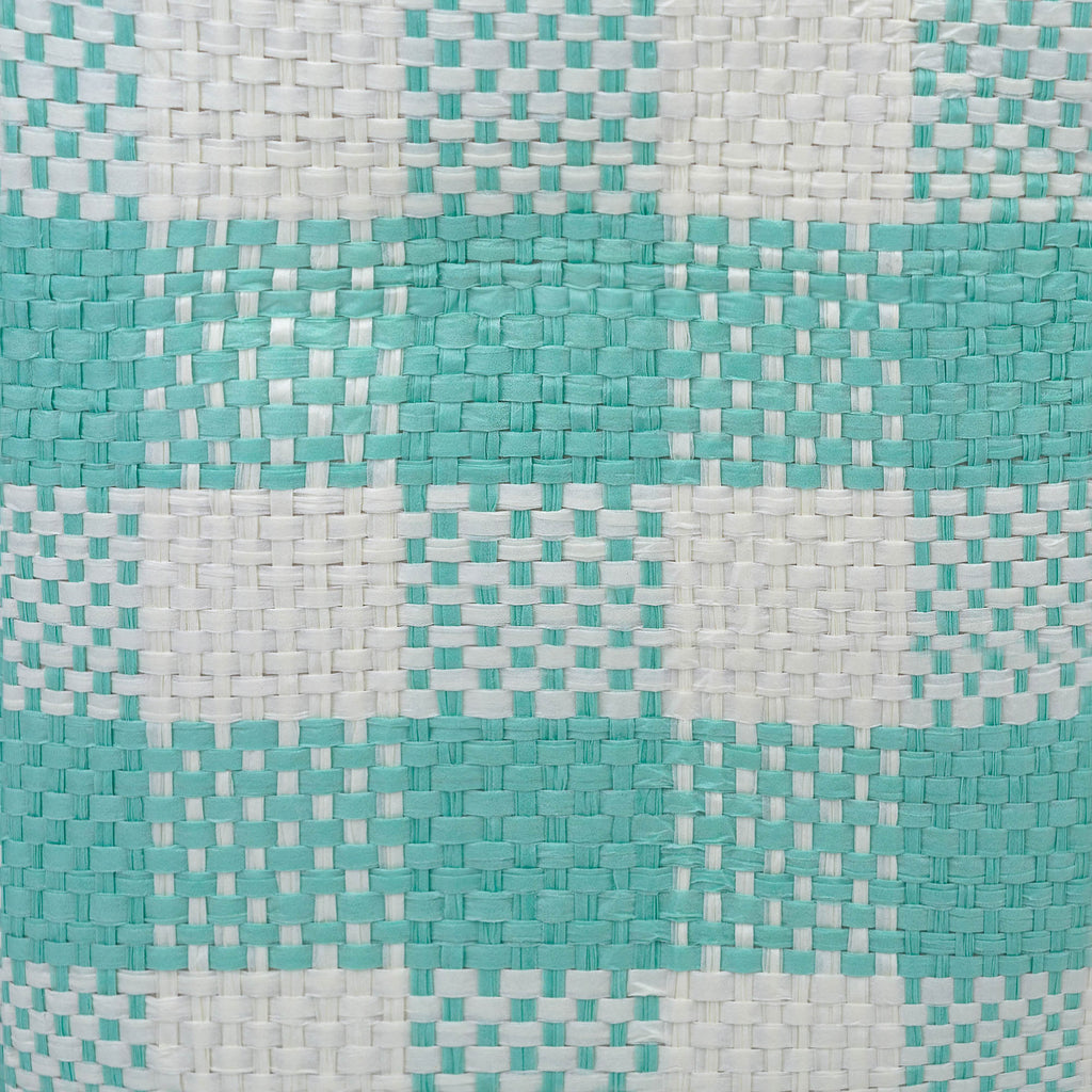 Paper Bin Checkers Aqua Rectangle Medium