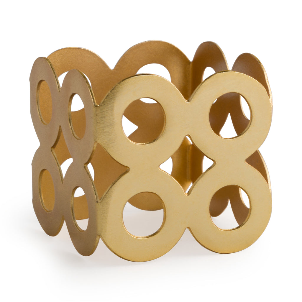 DII Gold Square Die Cut Napkin Ring Set of 6
