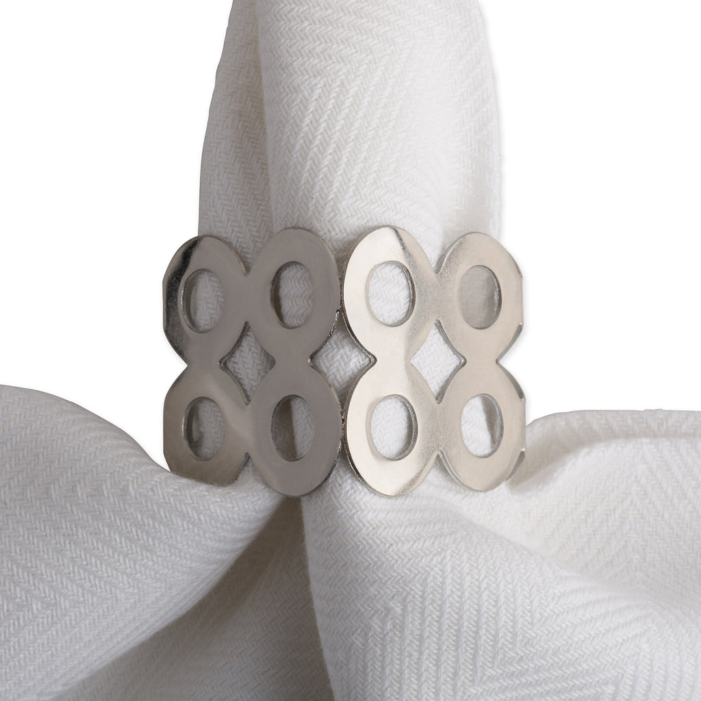 DII Silver Square Die Cut Napkin Ring Set of 6