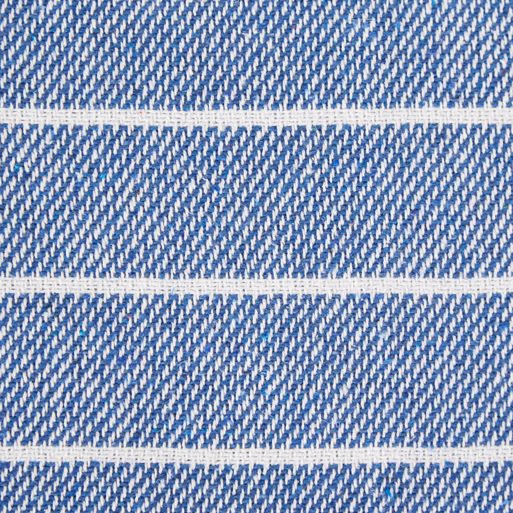French Blue / White Thin Stripe Throw Blanket