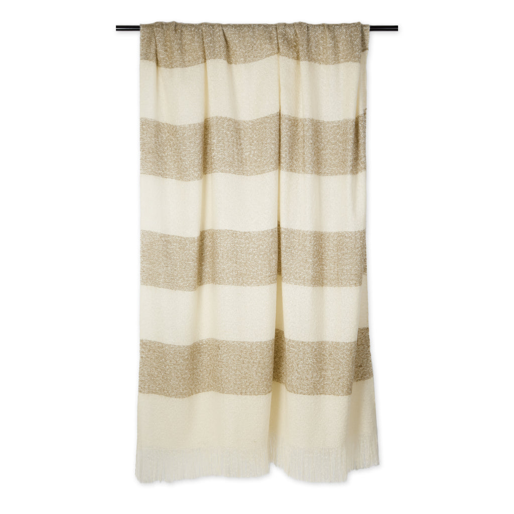 Brown Rugby Stripe Acrylic Throw Blanket