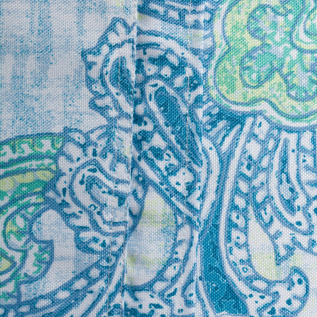 DII Blue Watercolor Paisley Print Outdoor Tablecloth With Zipper