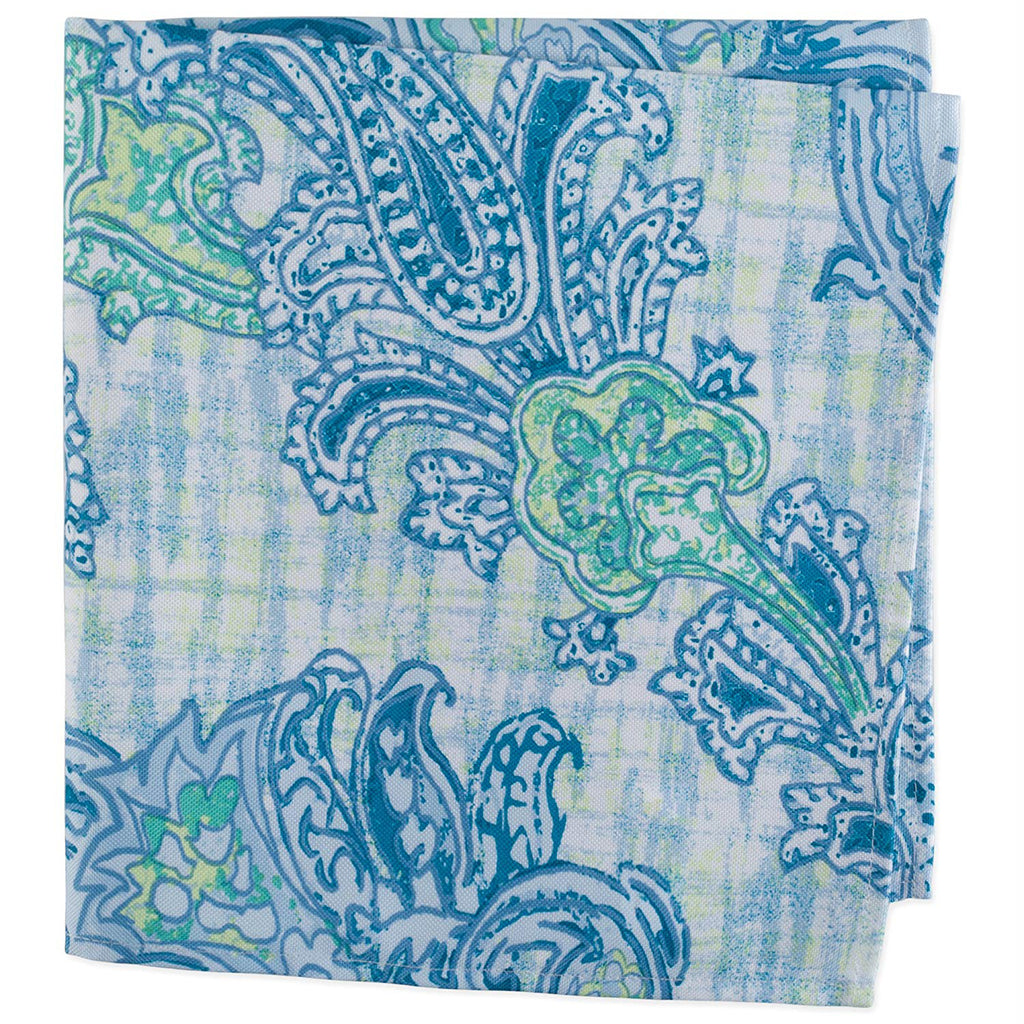 DII Blue Watercolor Paisley Print Outdoor Napkin Set of 6