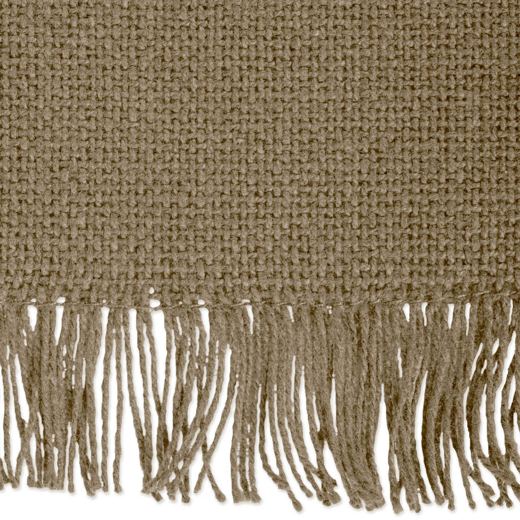 DII Solid Stone Heavyweight Fringed Table Runner