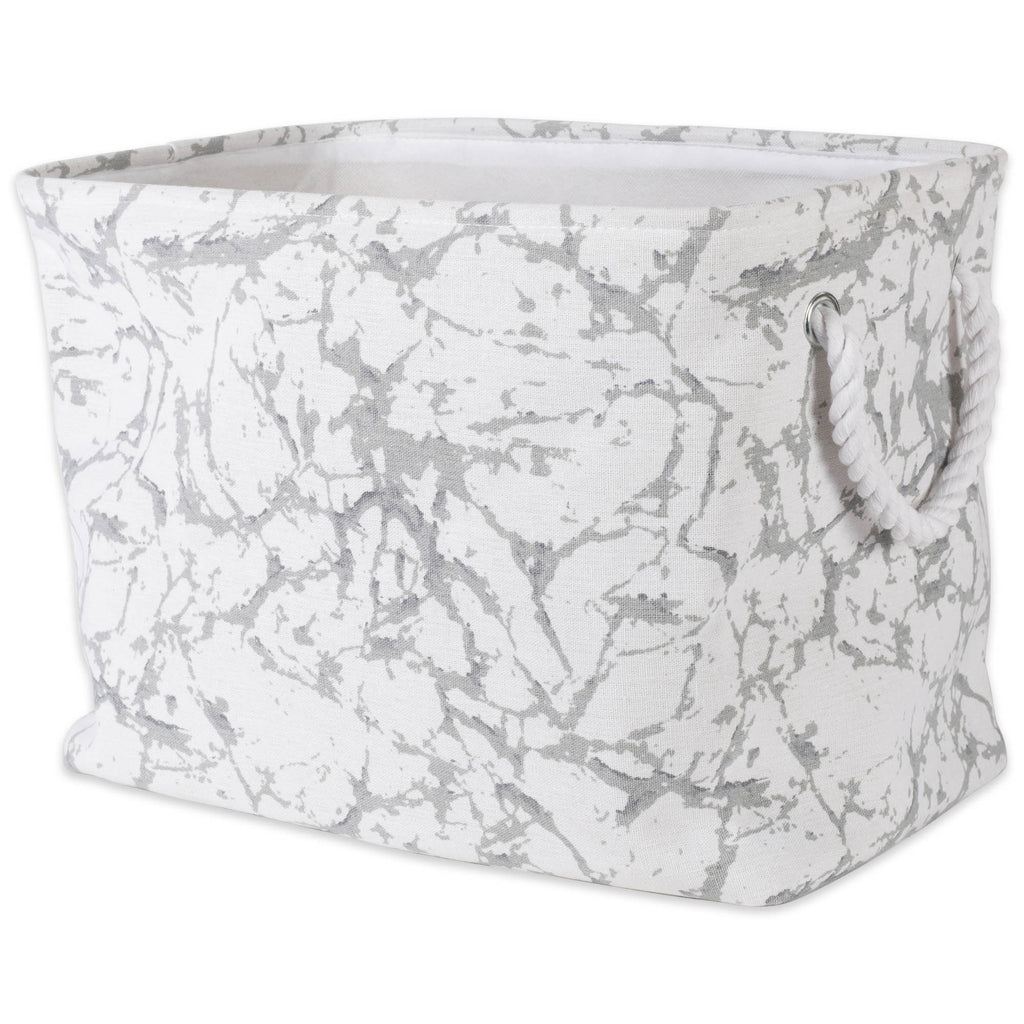 Polyester Bin Marble White Rectangle Medium 16x10x12