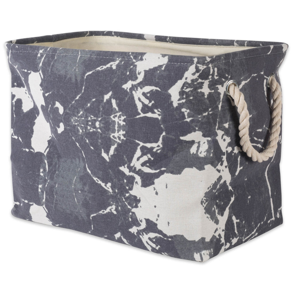 Polyester Bin Marble Black Rectangle Large 17.5x12x15