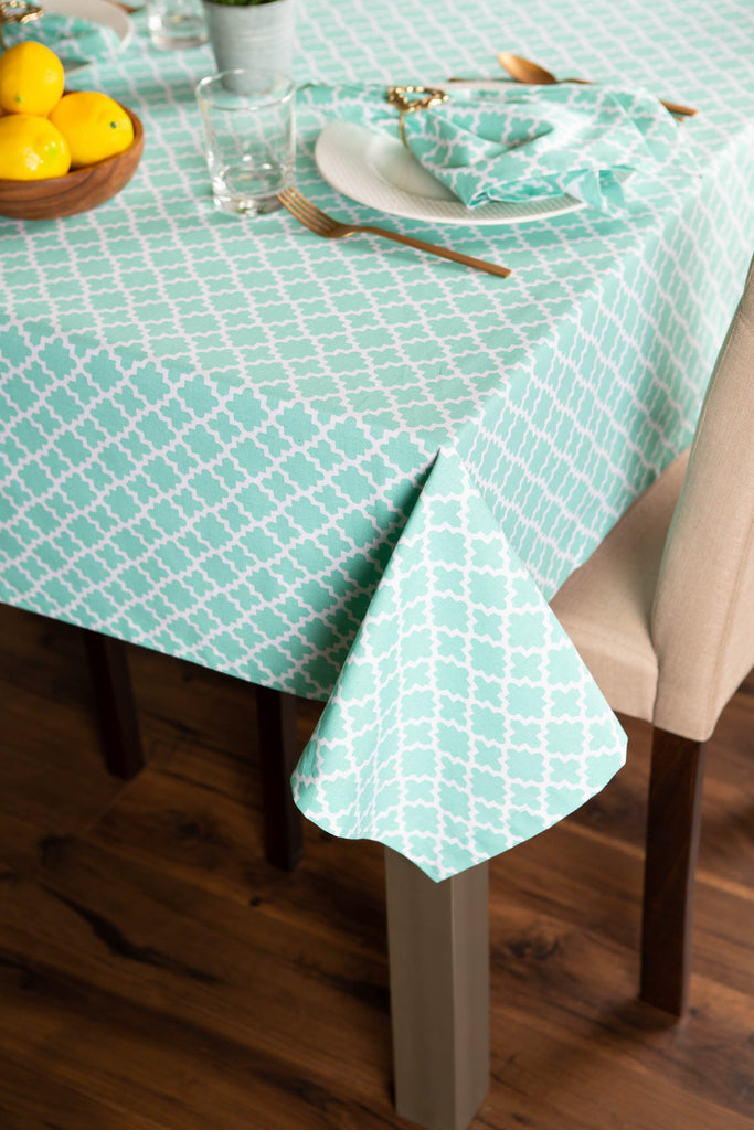 Aqua Lattice Tablecloth