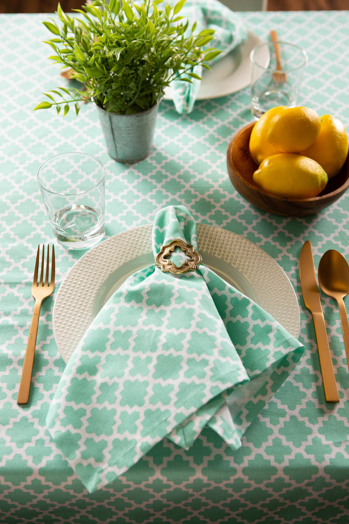 Aqua Lattice Tablecloth