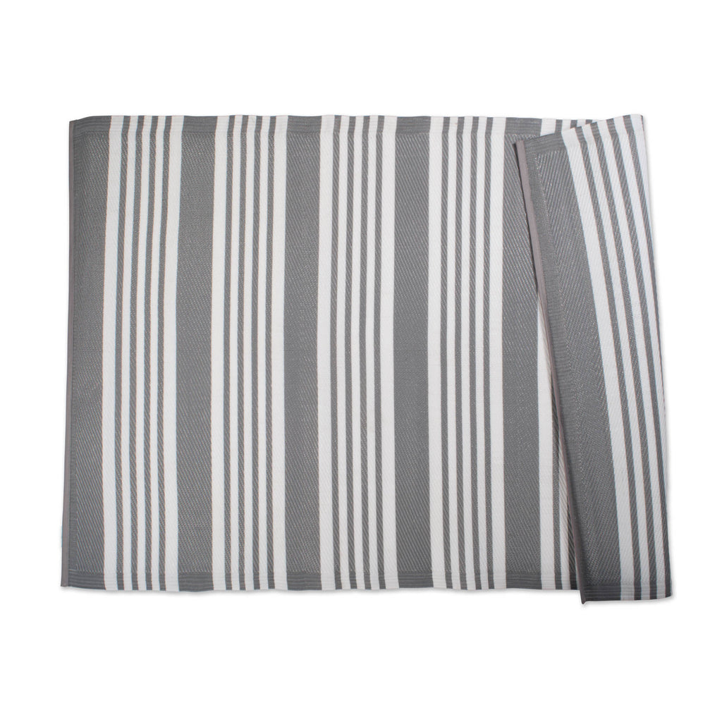 DII Gray Multi Stripe Outdoor Rug
