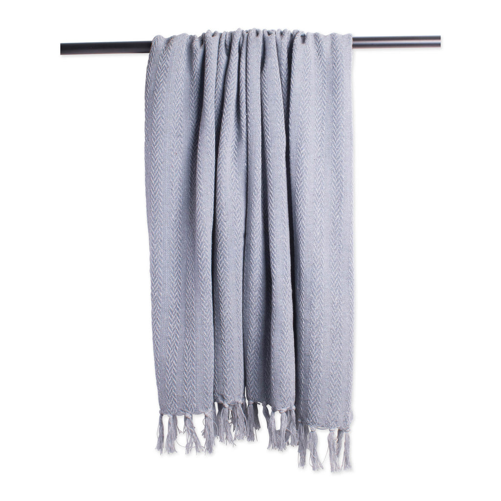 DII Cool Gray Solid Textured Throw