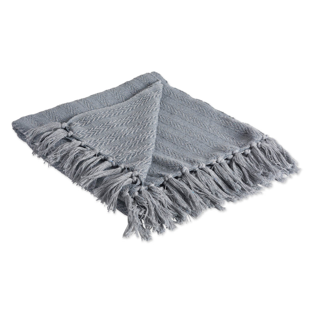Cool Gray Solid Textured Throw