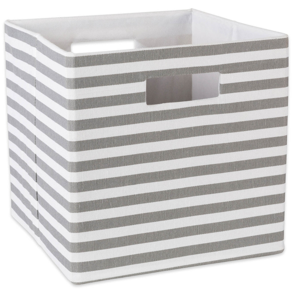 Polyester Cube Pinstripe Gray Square 11x11x11