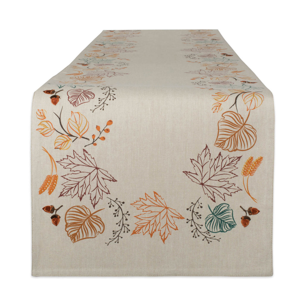 Autumn Leaves Embellished Table Runner 14x72