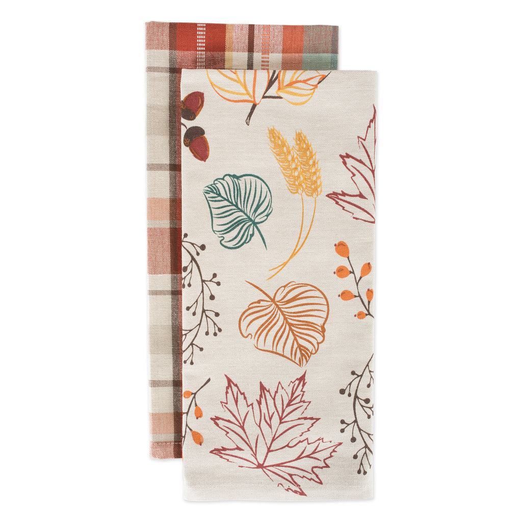 Autumn Leaves Dishtowel Set of 2