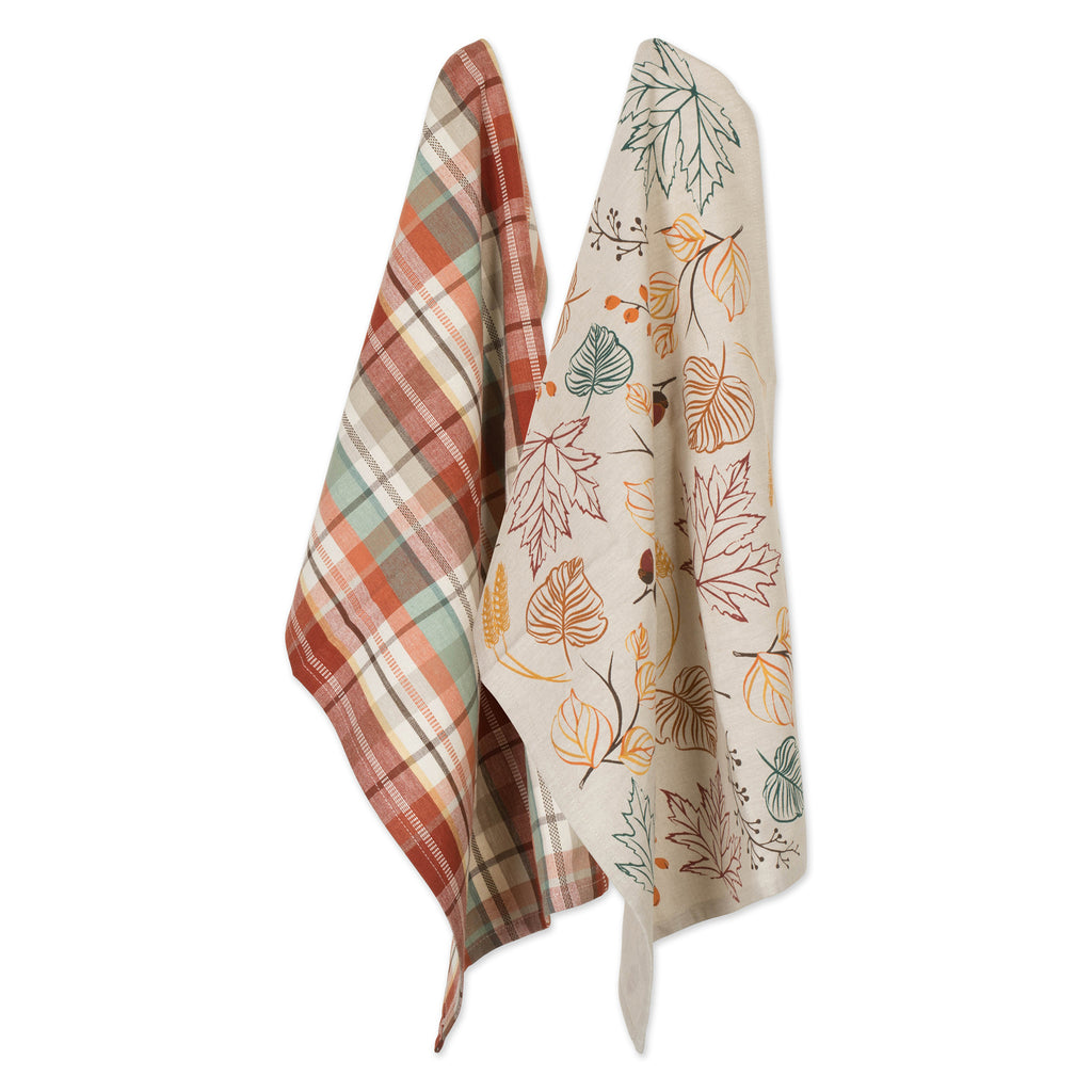 Asst Autumn Leaves Dishtowel Set/2