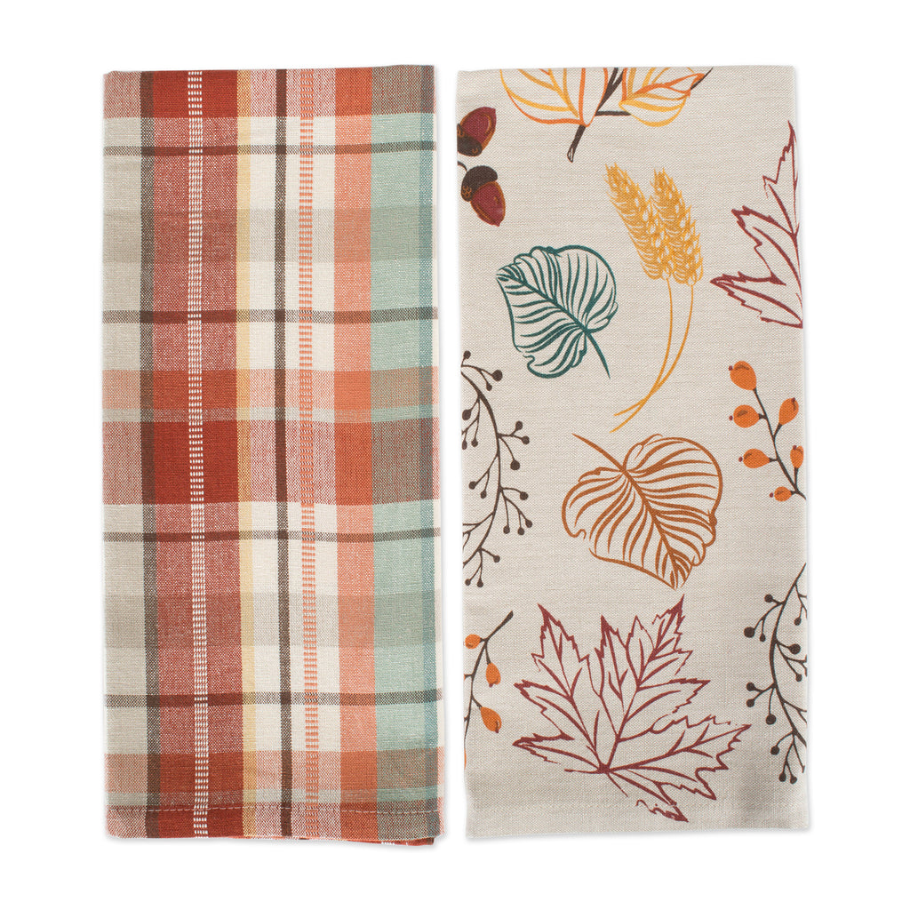 Autumn Leaves Dishtowel Set of 2