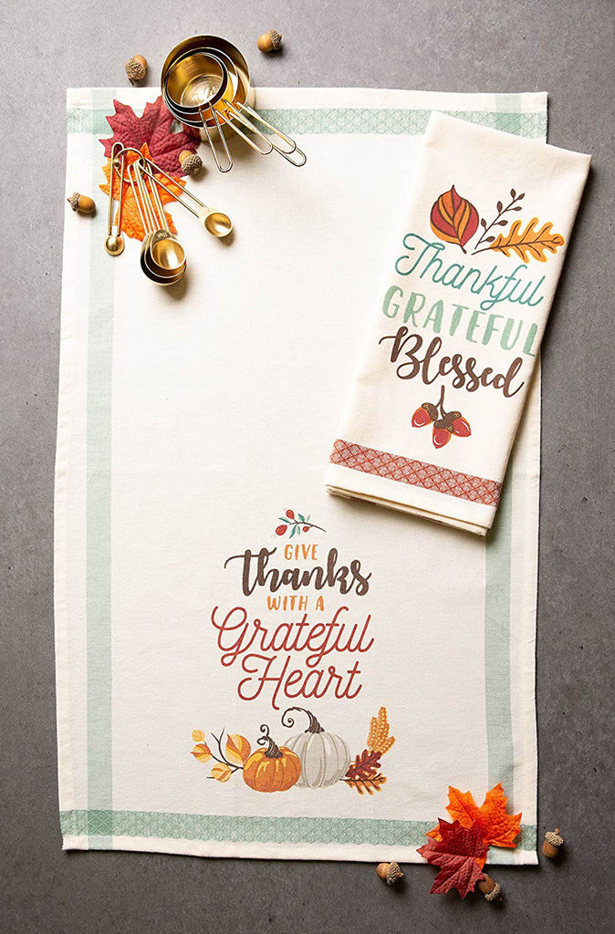 Grateful Fall Printed Dishtowel Set of 2
