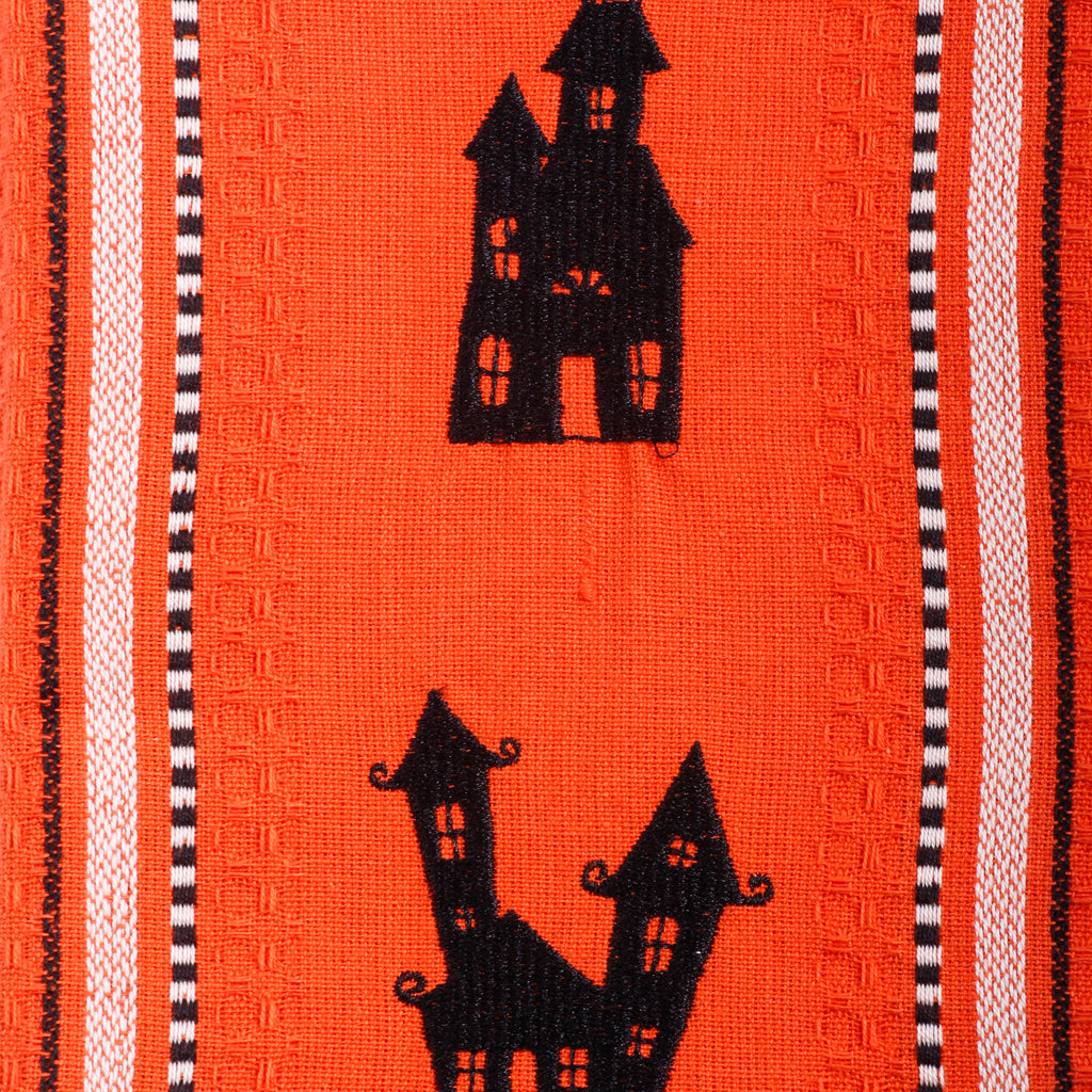 Haunted Houses Embroidered Dishtowel