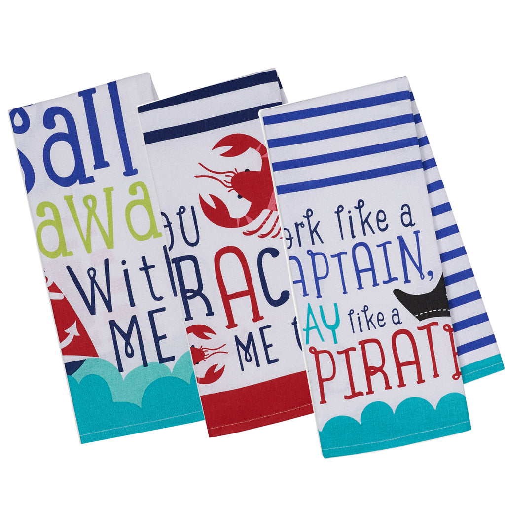 Sail Away Printed Dishtowel