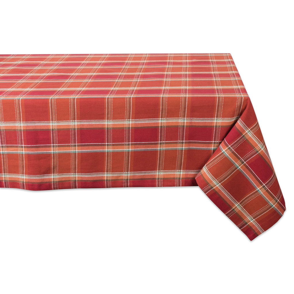 Autumn Spice Plaid Tablecloth 52x52