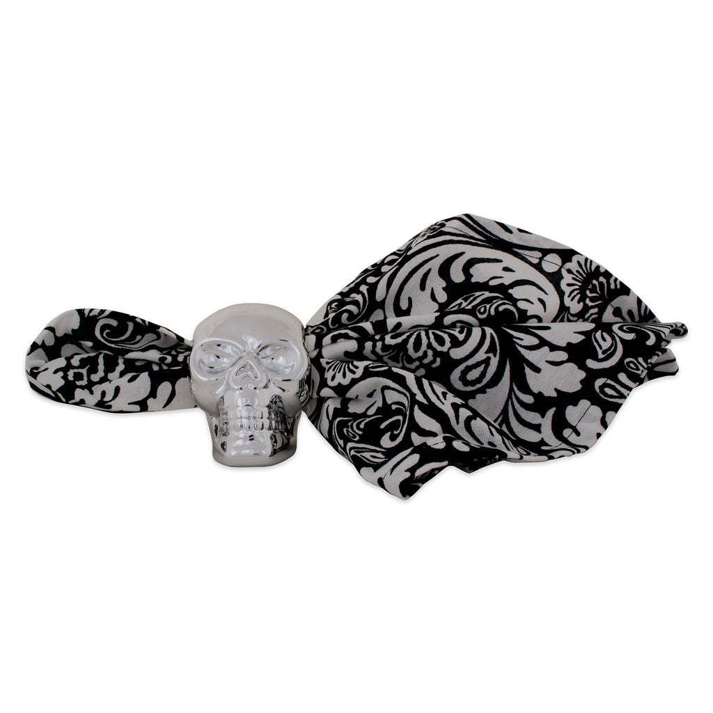Silver Skull Napkin Ring Set of 6