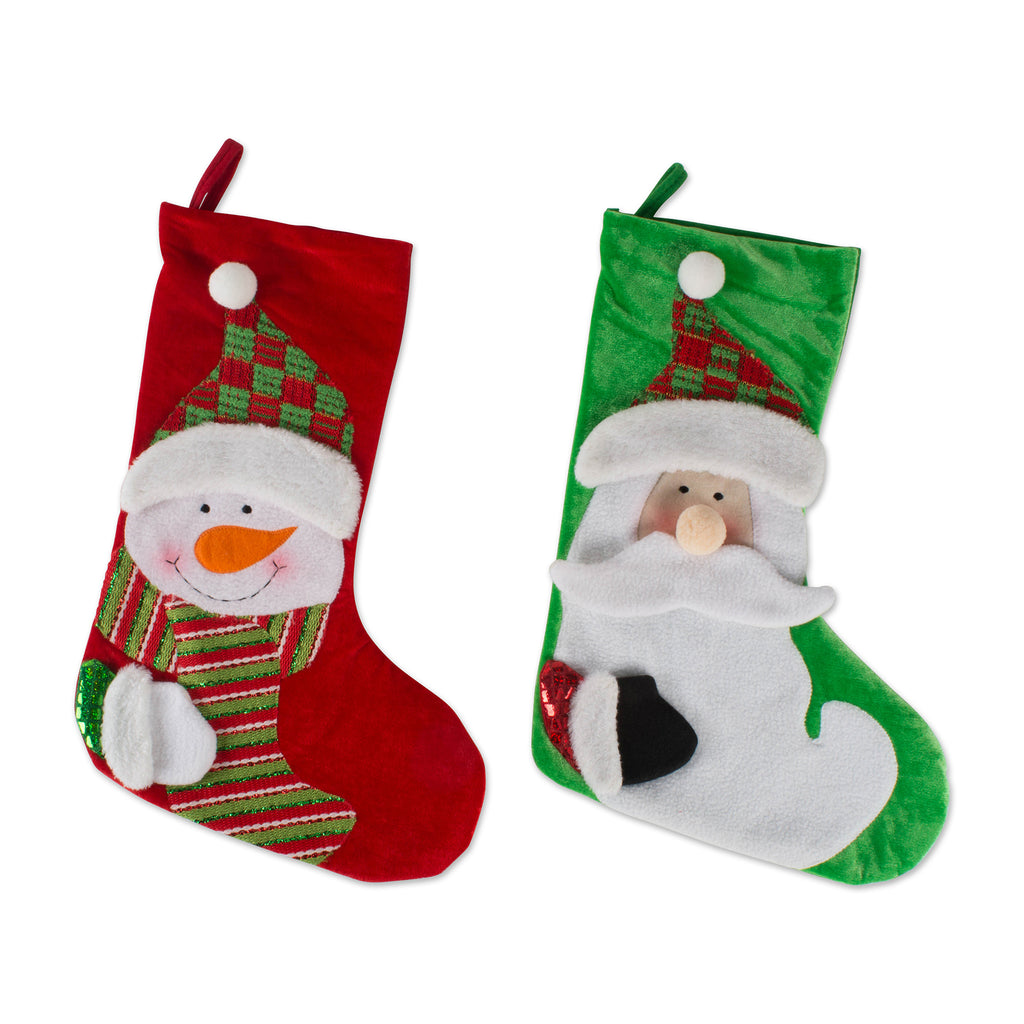 Santa And Snowman Stocking Set/2
