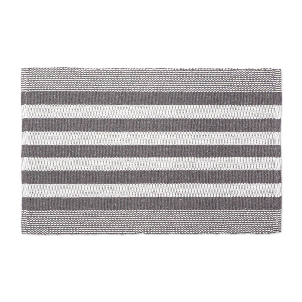 Gray Cabana Stripe Recycled Yarn Rug 2x3 Ft