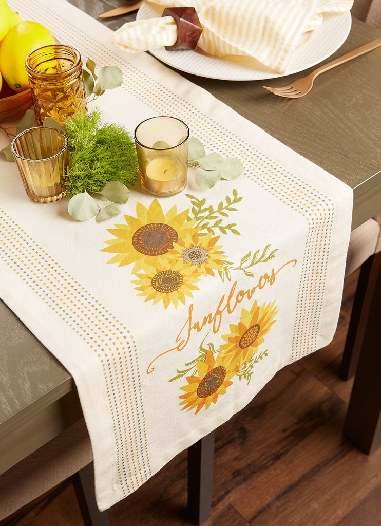 DII Sunflowers Print Table Runner, 14x72"