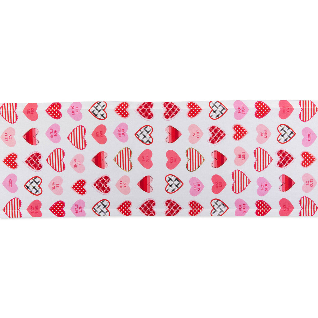 DII Sweet Hearts Print Table Runner, 14x72"