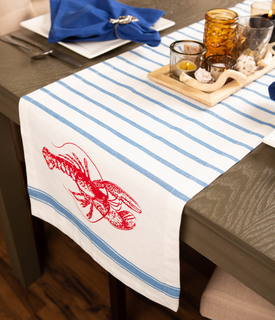 DII Lobster Stripe Table Runner, 14x72"