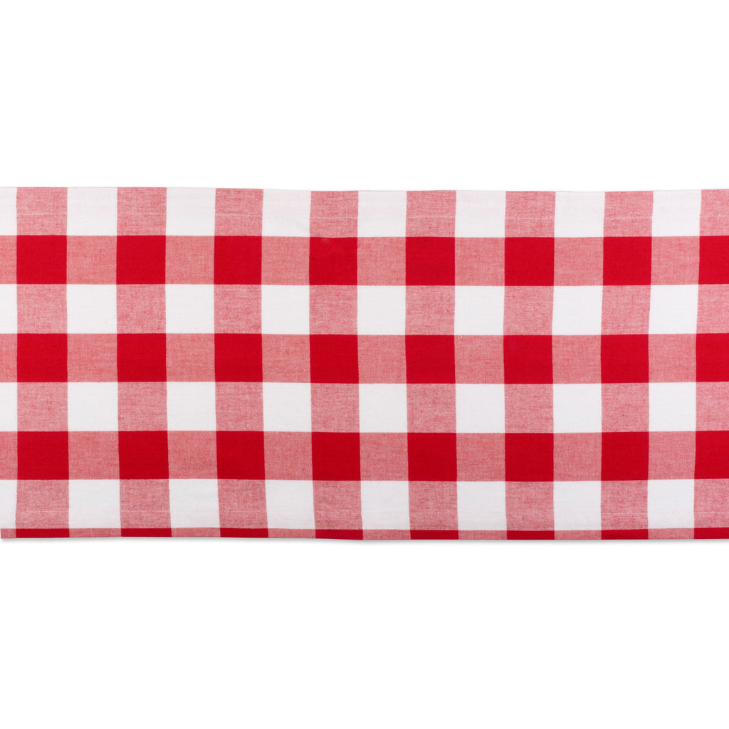 DII Red & White Buffalo Check Table Runner