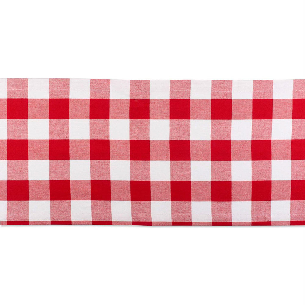 DII Red & White Buffalo Check Table Runner