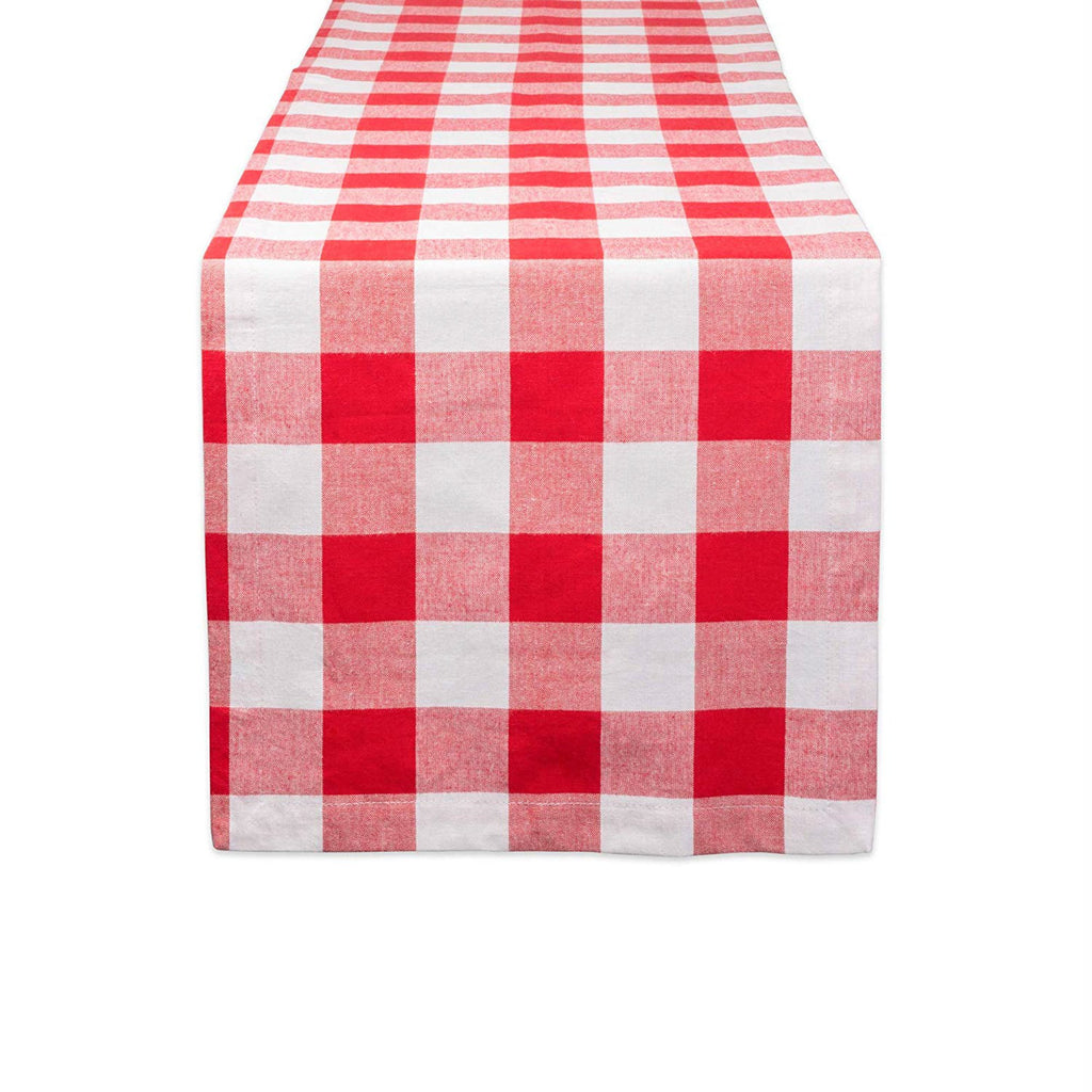 Red & White Buffalo Check Table Runner 14x108