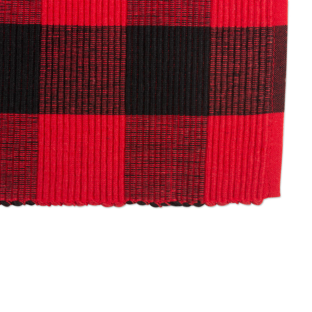 DII Red Buffalo Check Ribbed Placemat Set of 6