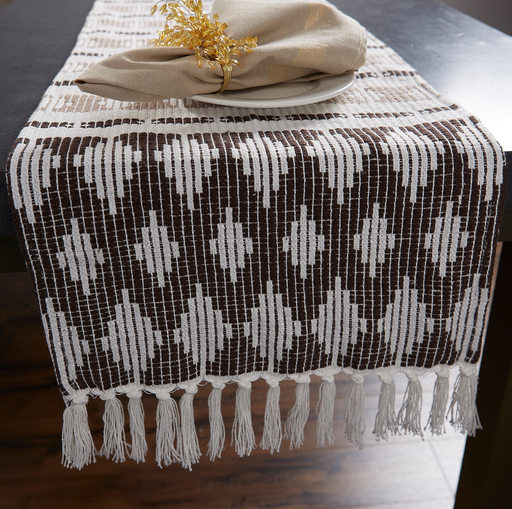 DII Colby Southwest Dark Brown/Stone Table Runner, 15x72"