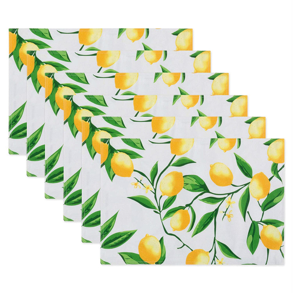 Lemon Bliss Print Outdoor  Placemat Set/6