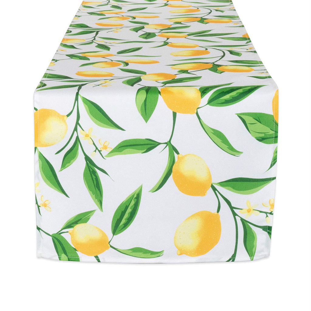 Lemon Bliss Print Outdoor Table Runner 14x72