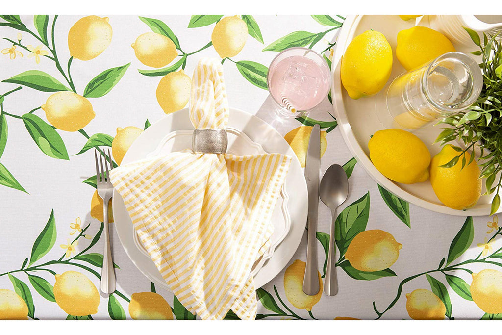 DII Lemon Bliss Print Outdoor Tablecloth