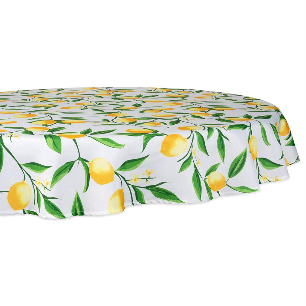 Lemon Bliss Print Outdoor Tablecloth 60 Round