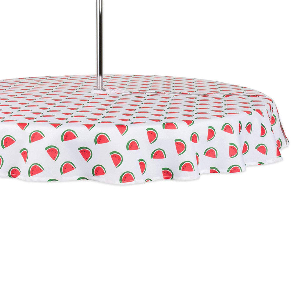 Watermelon Print Outdoor Tablecloth With Zipper 60 Round