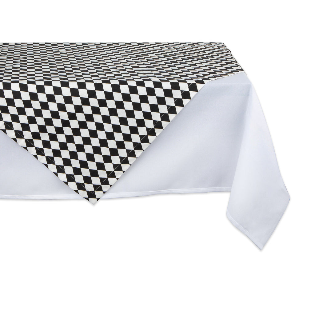 Black And Cream Harlequin Print Table Topper 40x40