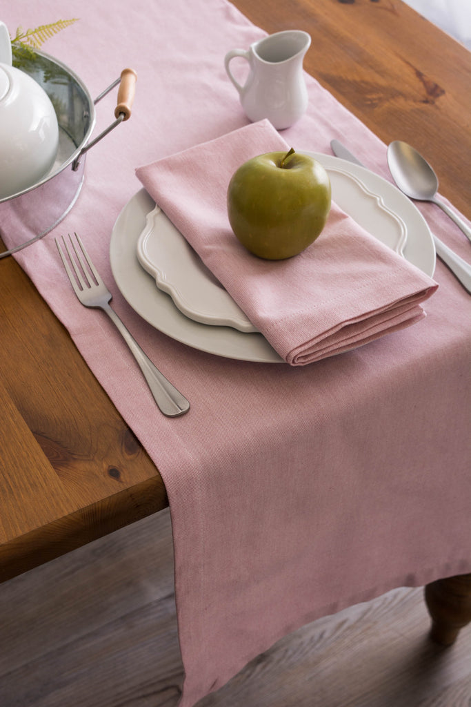 DII Table Set Rose Solid Chambray Set of 7