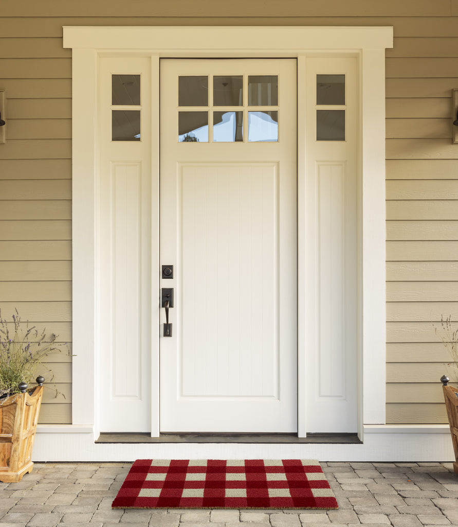 Red & White Buffalo Check Doormat