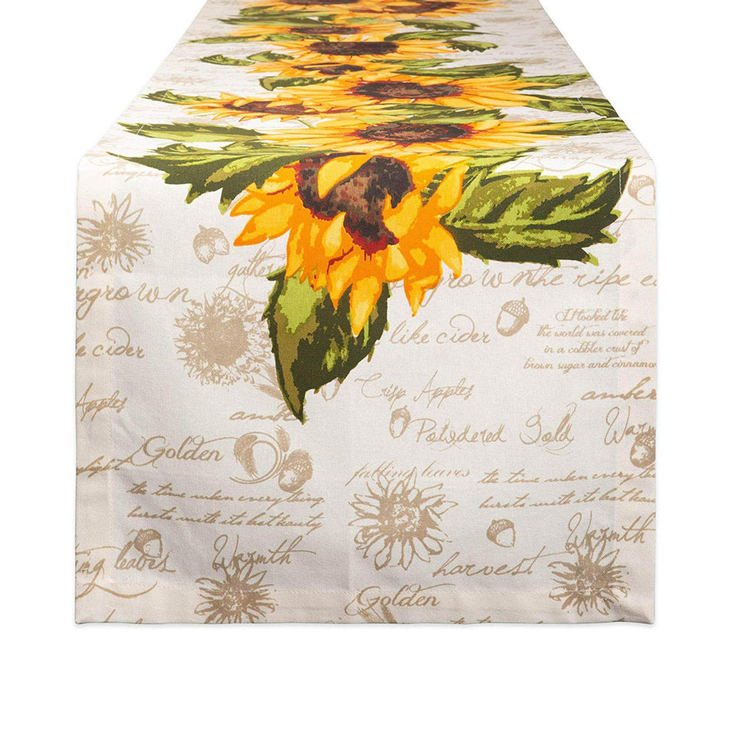 Rustic Sunflowers Printed Table Runner 14x108