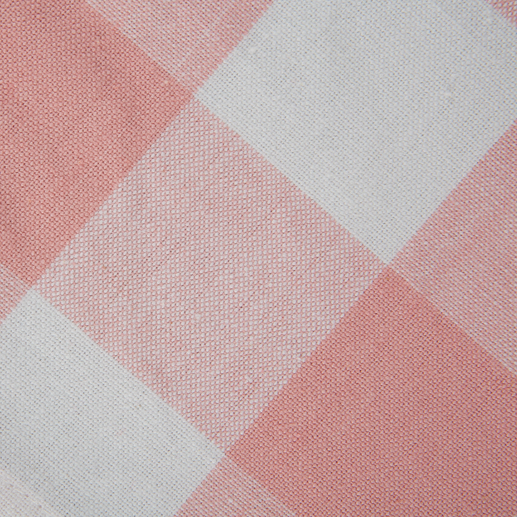 DII Pink Buffalo Check Table Topper, 40x40"