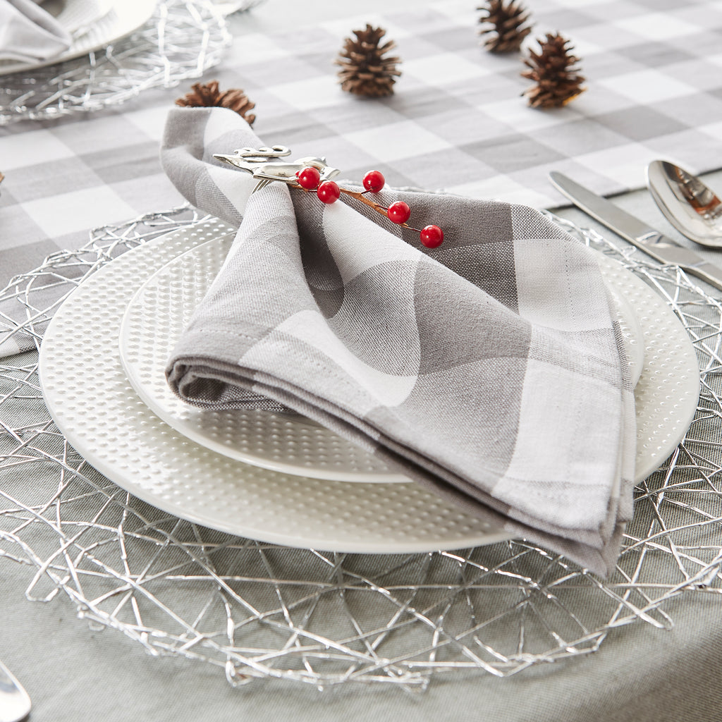 Gray & White Buffalo Check Napkin set of 6