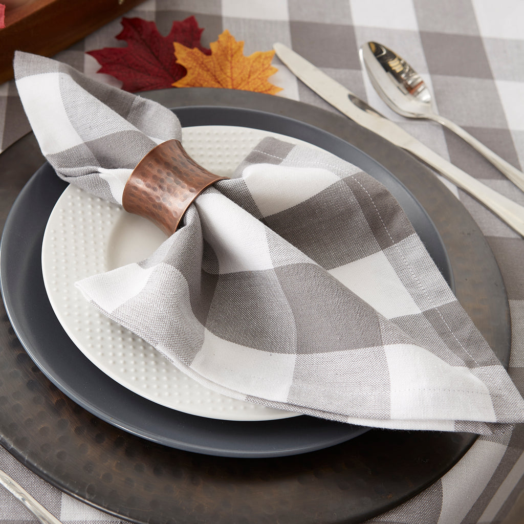 Gray & White Buffalo Check Napkin set of 6