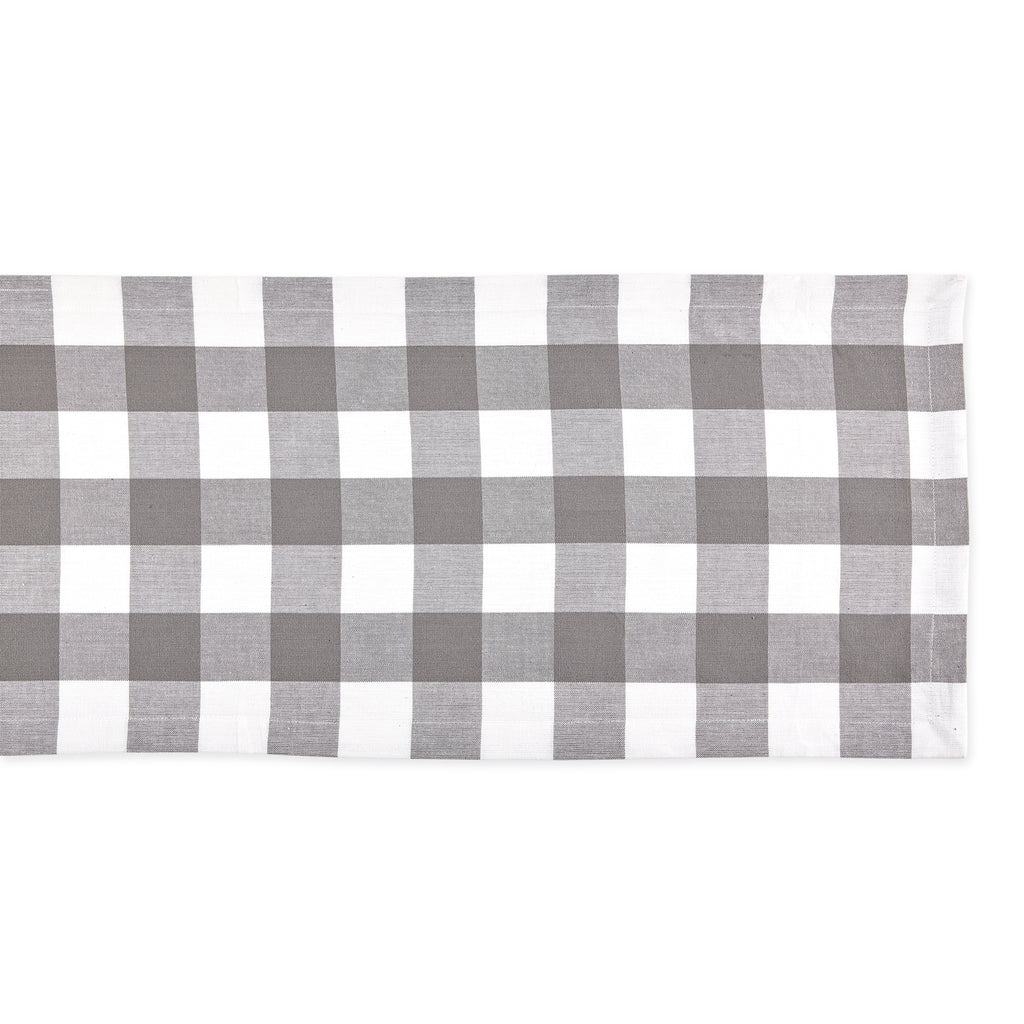 Gray & White Buffalo Check Table Runner 14X72