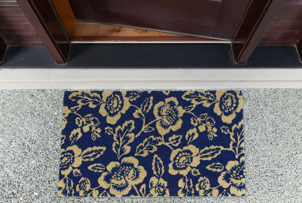 Blue Peonies Doormat
